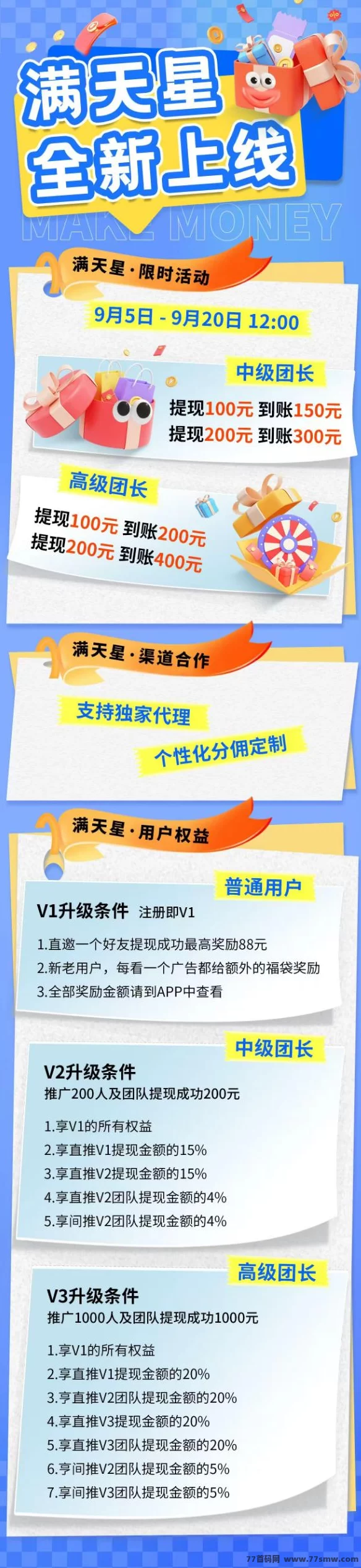 满星星APP首码上线：零撸广告轻松赚米，每天稳定收溢！