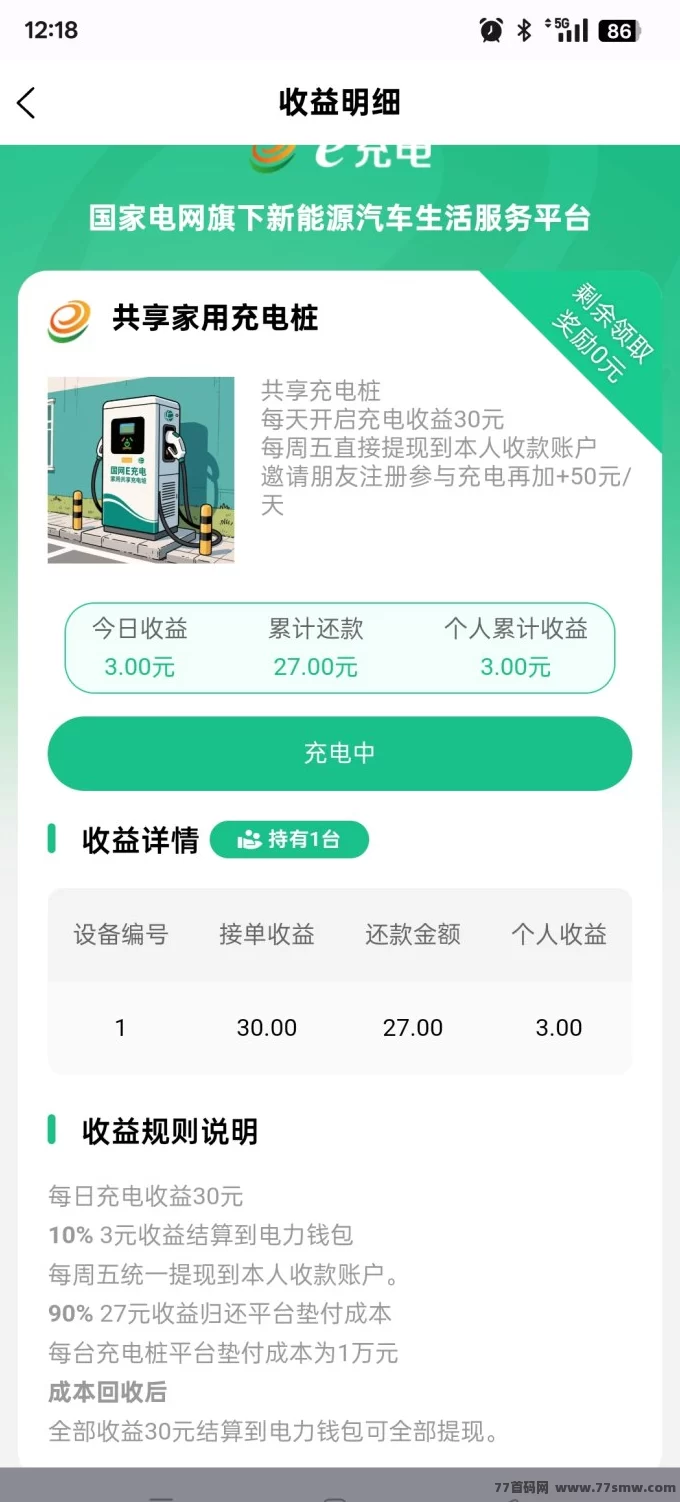 e充电新上线，轻松零撸每天赚30圆，每周五可提米！