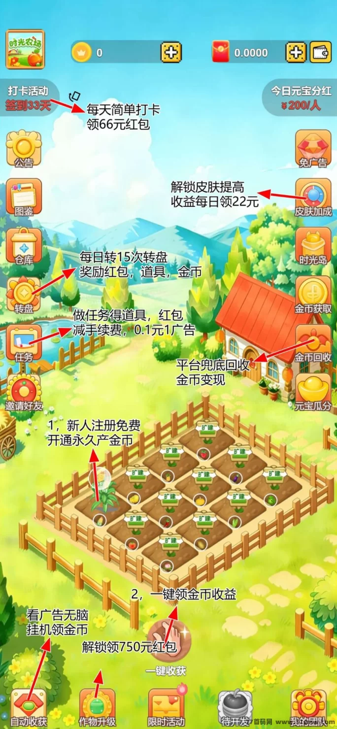 时光农场新玩法：每日看广告，单机轻松赚米！