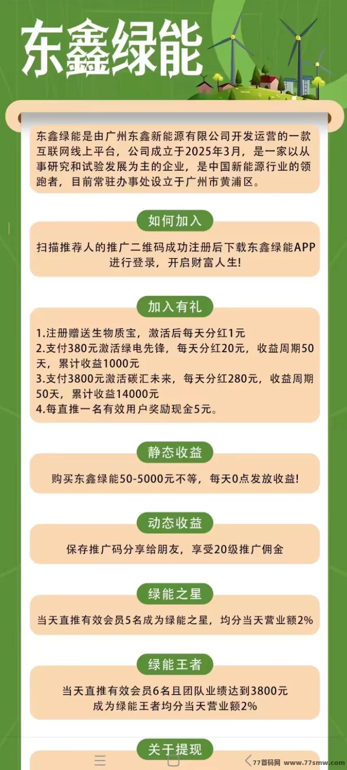 东鑫绿能首码，环保赚米新模式！